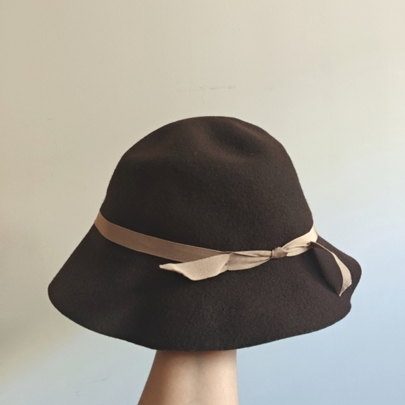 GENUINE EFFANEM 100% WOOL BROWN CRUSHER HAT 7 1/4 MADE IN USA - Picture 1 of 4
